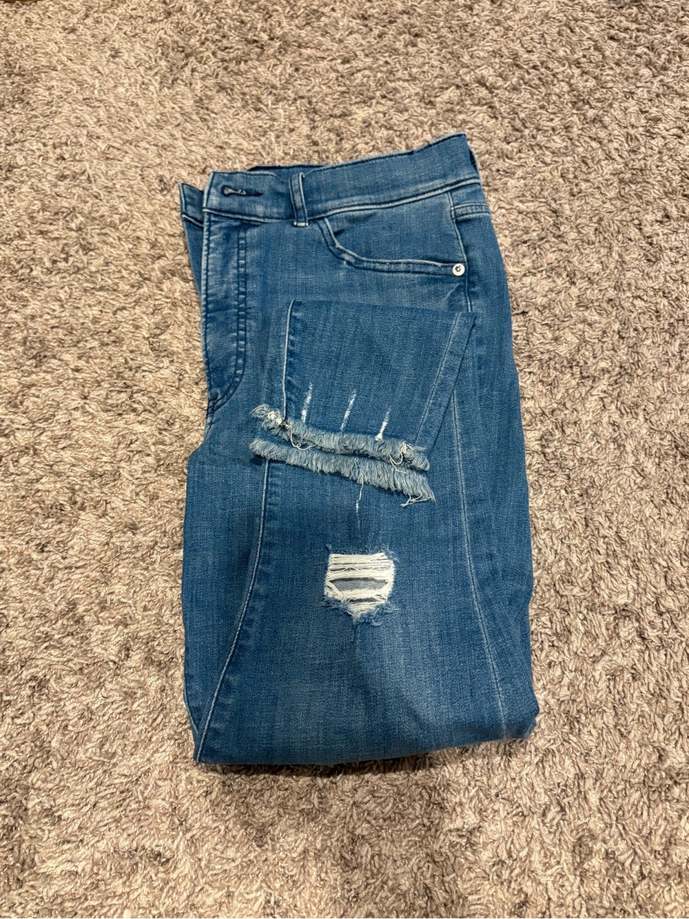 Express Women’s Skinny Ripped Blue Jeans